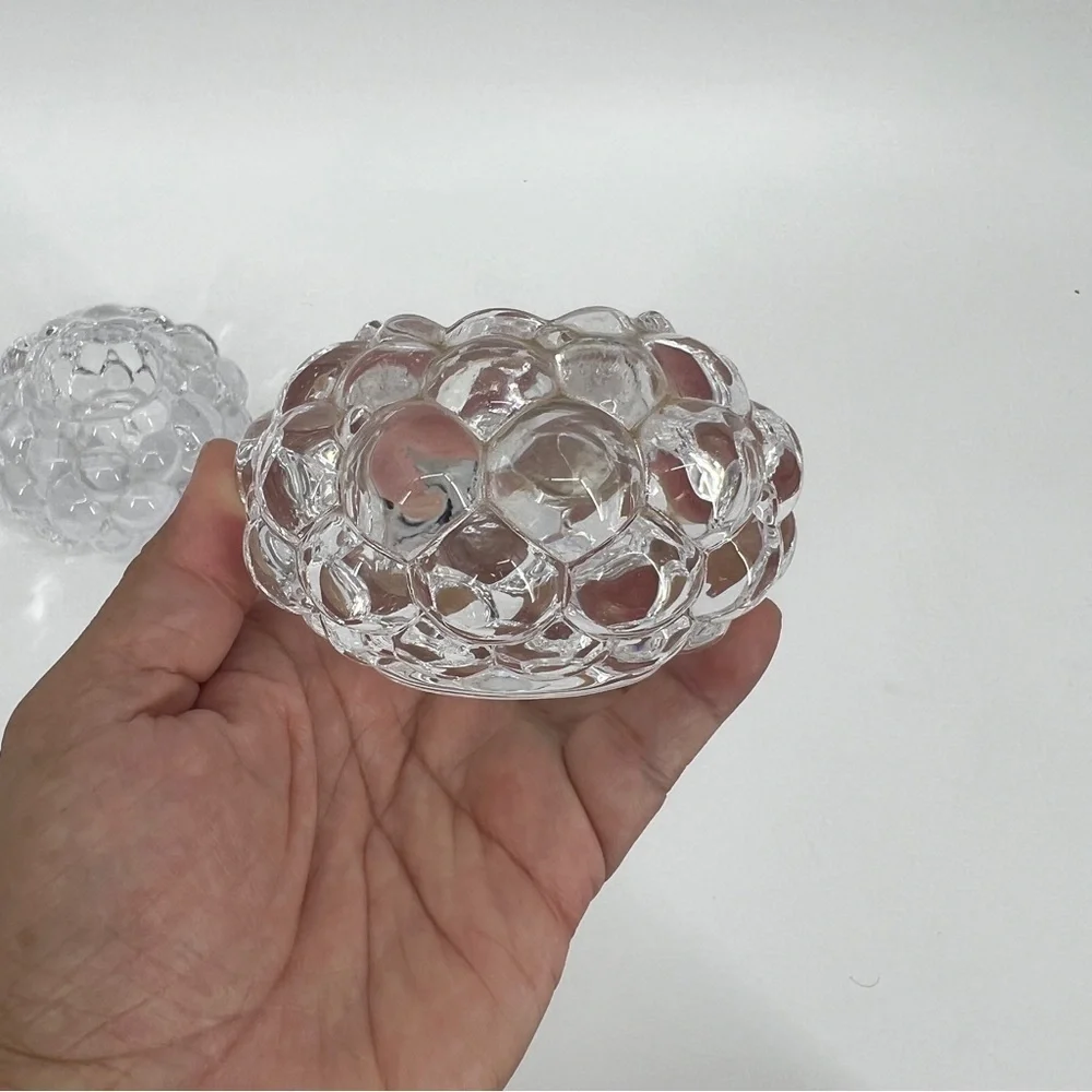 Orrefors Raspberry Hallon Bubble crystal candle holder candlestick Anne Nilsson
